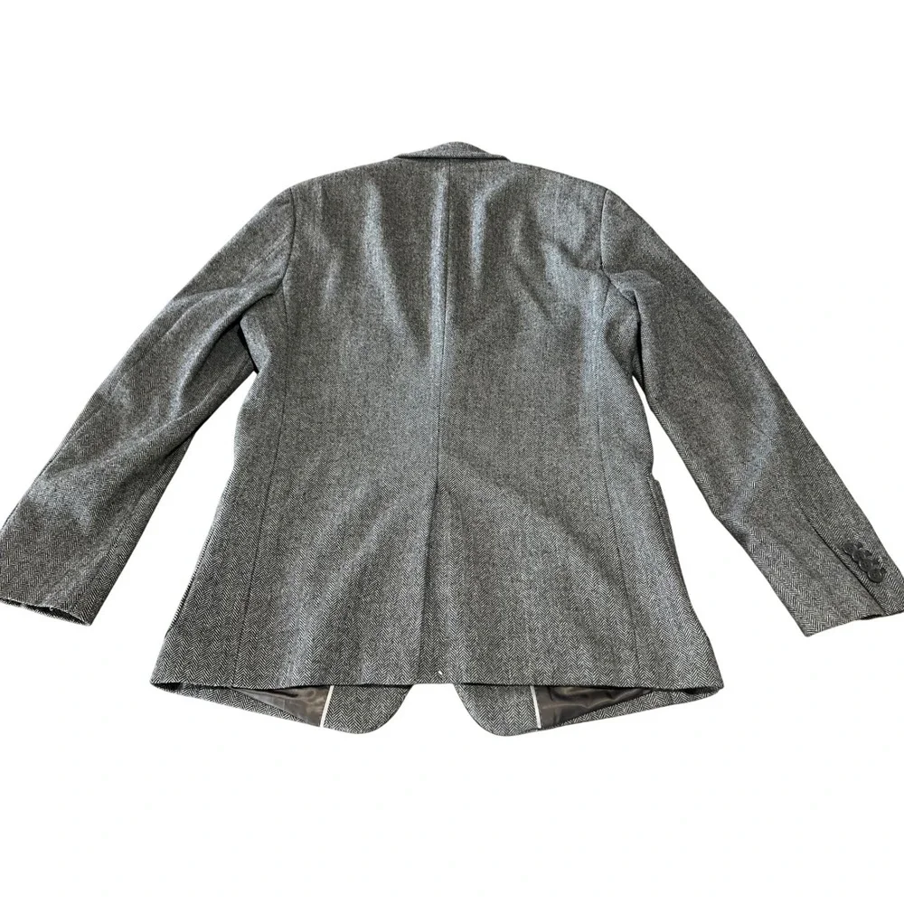 Banana Republic Mens 40R Grey Herringbone Wool Blend Academia Fit Blazer Jacket